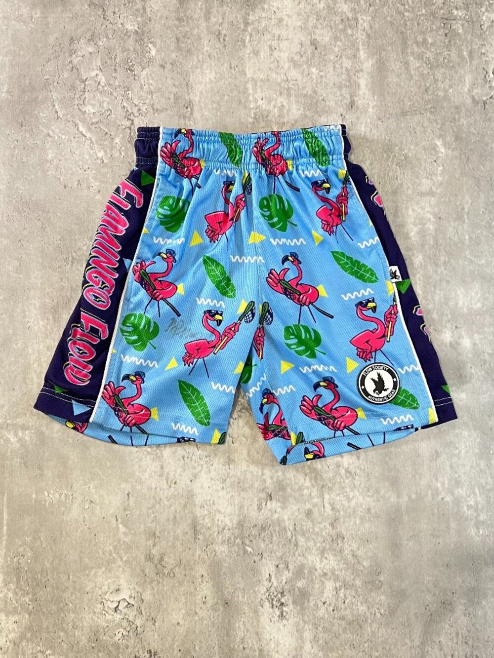 Flow Society Lacrosse Lax Shorts Flamingo Flow Blue Mesh Size Boys Small